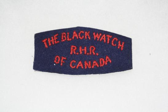 The Black Watch OF Canada Shoulder Title WW2