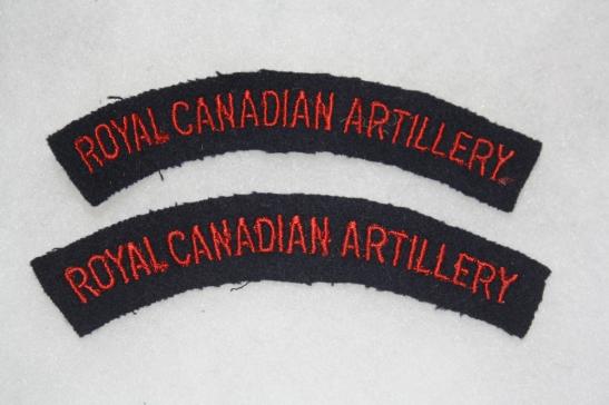 Royal Canadian Artillery Shoulder Titles Pair