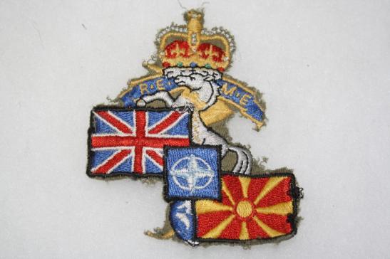 REME Badge  with NATO Flag, Union Jack & Macadonia Flag