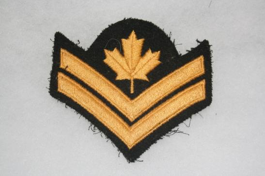 Canadian Master Corporal Chevron Gold on Black