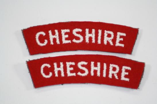 Cheshire Regiment Shoulder Titles Pair