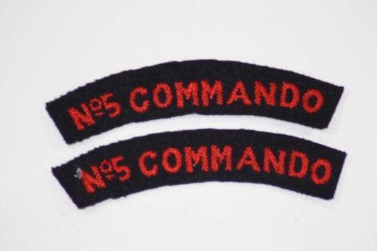 No 5 Commando Shoulder Titles Pair
