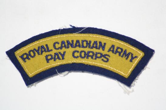 Royal Canadian Army Pay Corps Shoulder Title