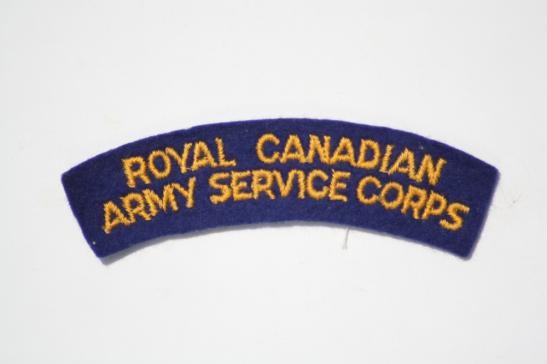 Royal Canadian Army Service Corps Shoulder Title 