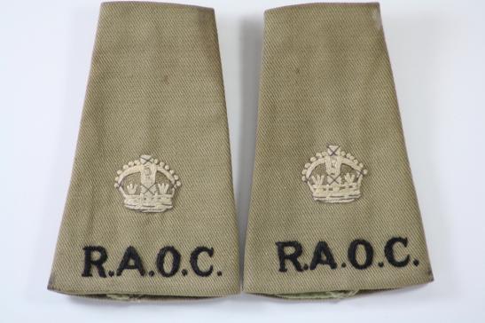 WW2 Pair RAOC Majors Rank Slides