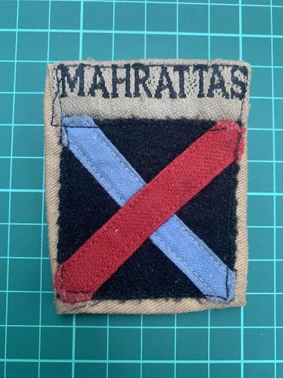 10th Indian Division with Mahrattas Title Stiched on Khaki Backing