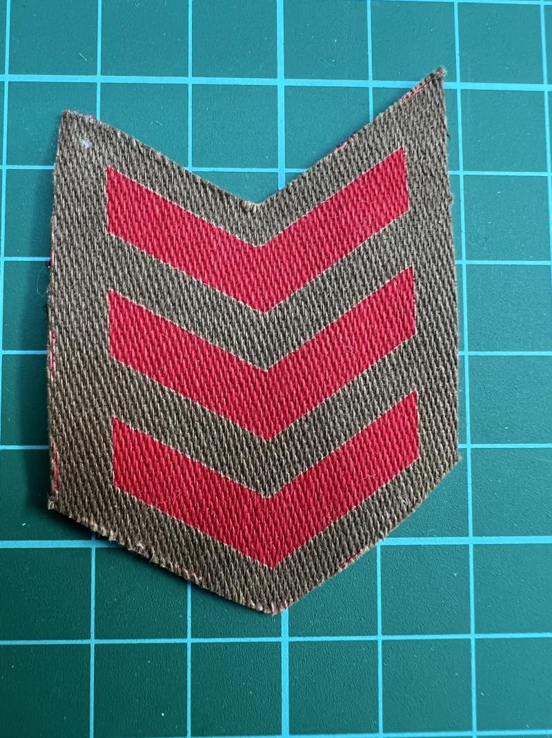 Original WW2 printed army service stripes 3 year