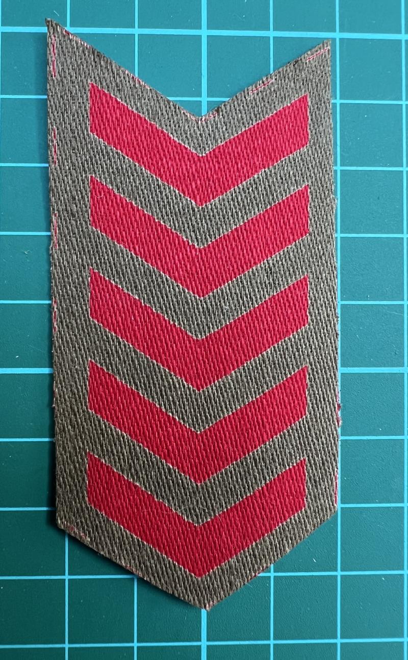 Original WW2 printed army service stripes 5 year