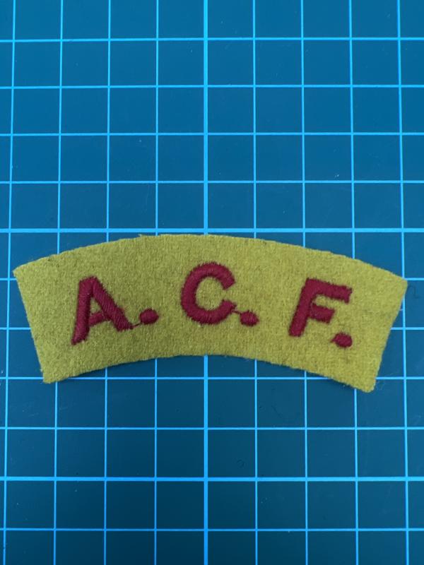 A.C.F Army Cadet Force Red On Yellow Shoulder Title