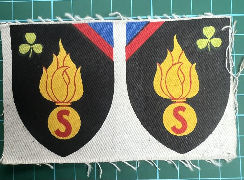 Free Belgium Army 4th Belgium Infantry Brigade matched pair British made printed