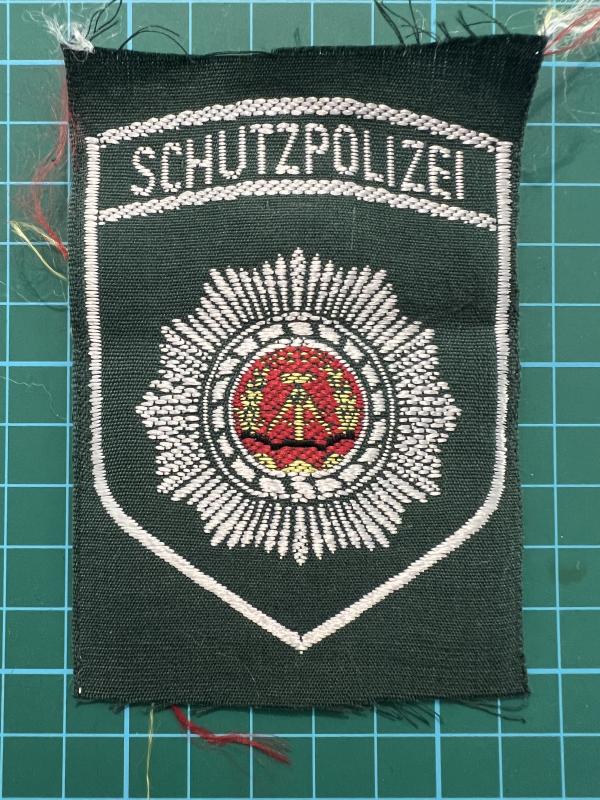 East German Schutzpolizei Green Silk Patch