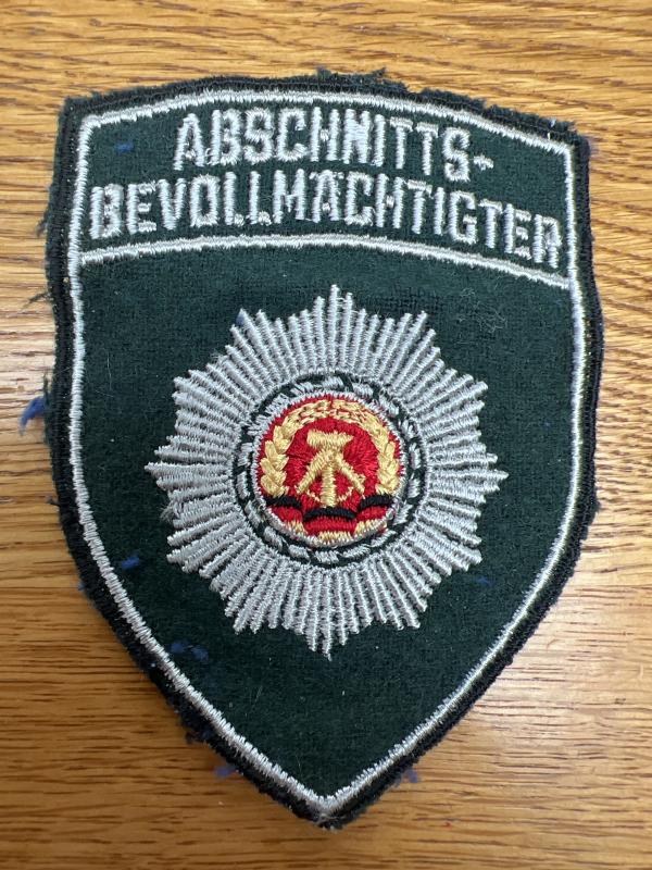 East German DDR Abschnitts-Bevollmachtigter Patch