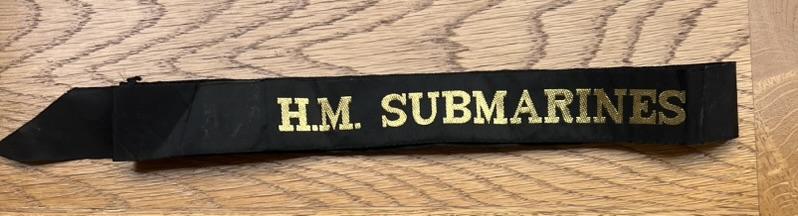 British Royal Navy HMS Submarines Cap Tally