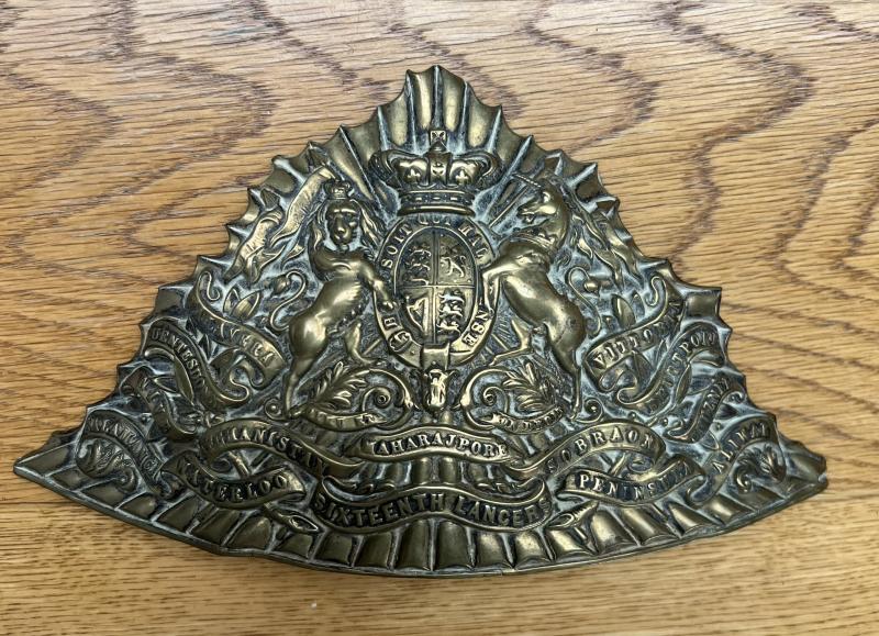 British Victorian 16th Lancers Tschapka Helmet Plate