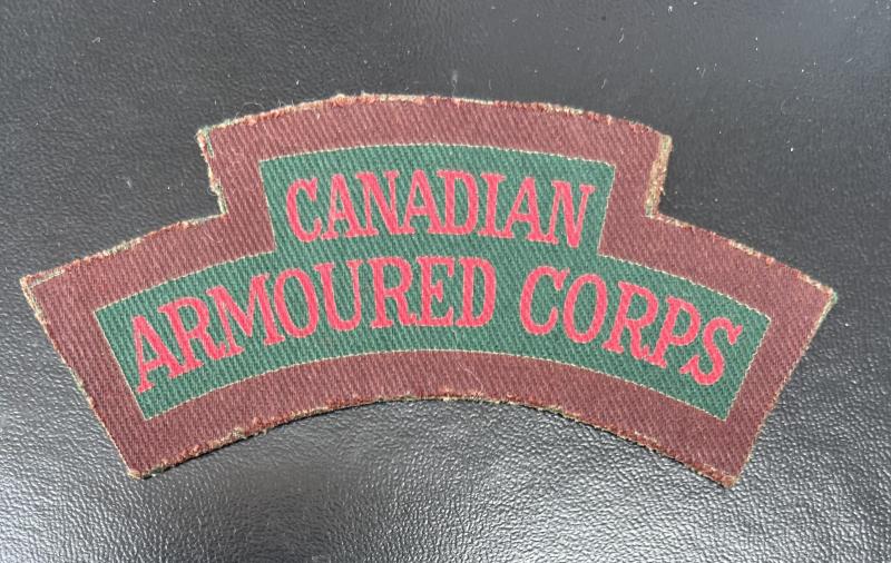 WW2 Canadian Armoured Corps Printed Canvas Shoulder Title