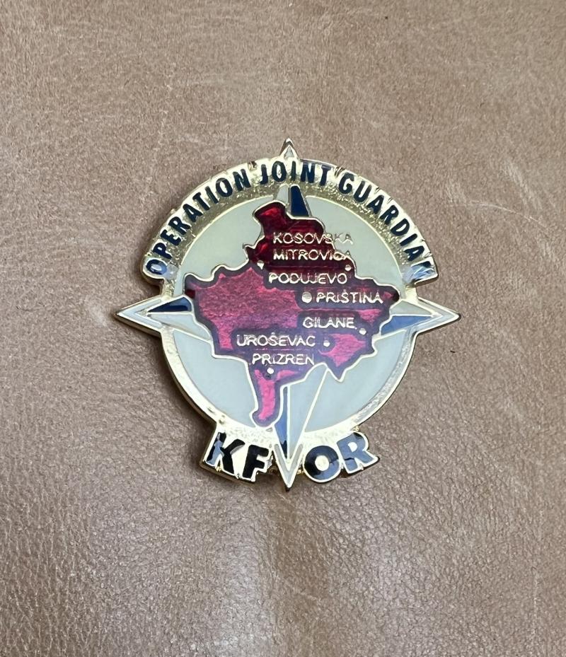 KFOR Operation Joint Guardian Badge Red
