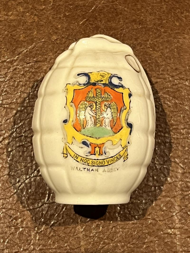 Waltham Abbey Crested China Hand Grenade