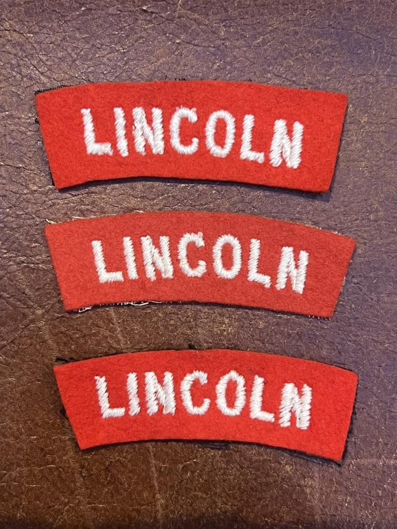 Lincoln Regiment Shoulder Titles x 3