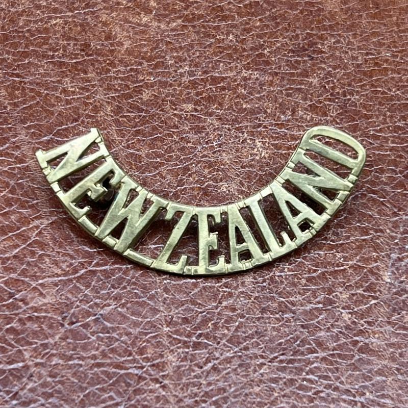 New Zealand Curved Brass Shoulder Title