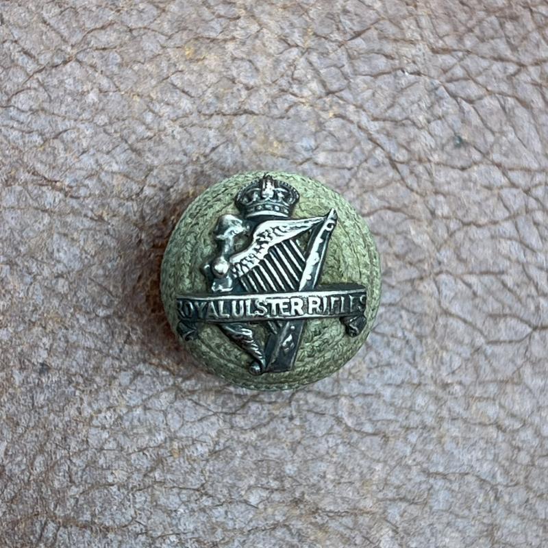 Royal Ulster Rifles Officers Green Cord Cap Boss Badge Kings Crown