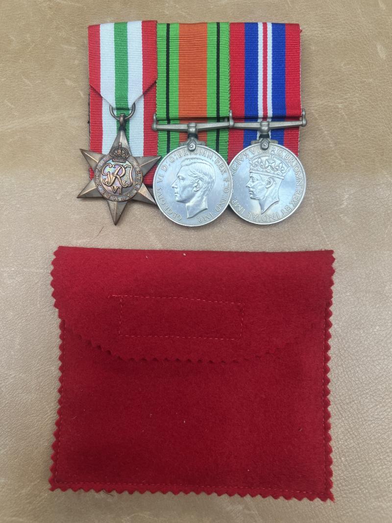 WW2 Group Medals in Cloth Case Mounted For Wear