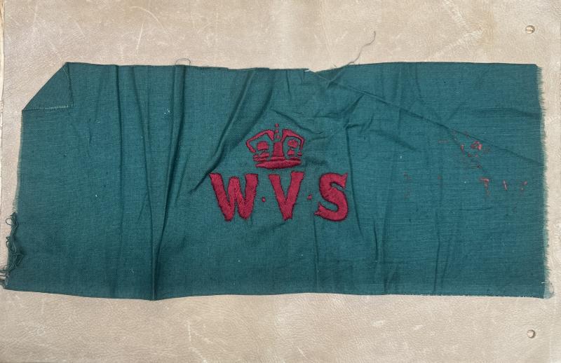 WW2 WVS Embroidered on Green Cloth