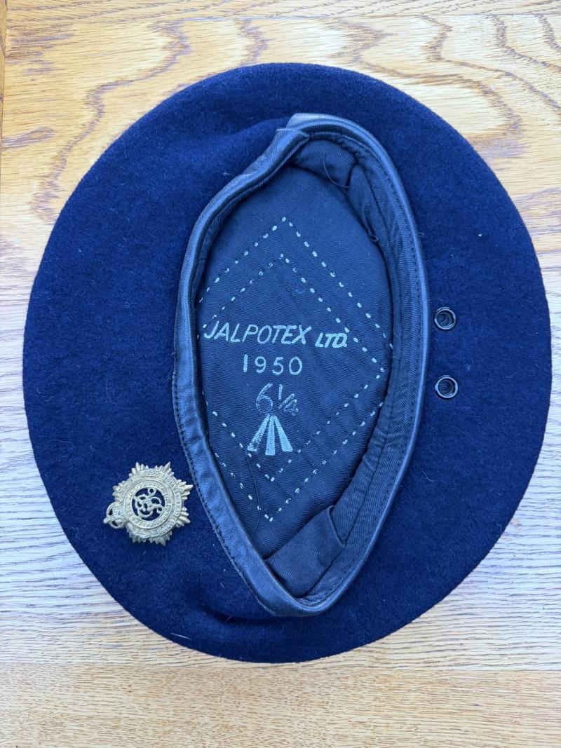 Kings Crown Royal Army Service Corps Beret Dated 1950
