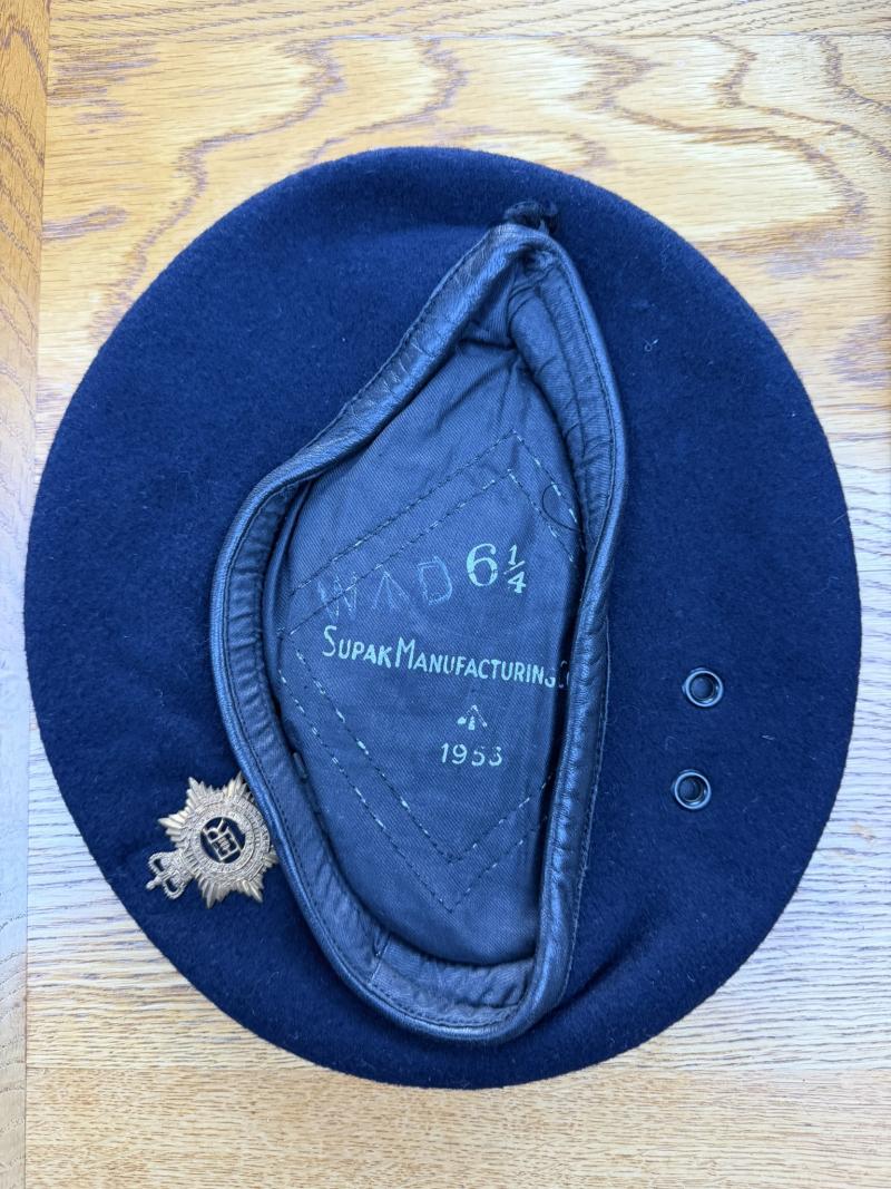 Queens Crown Royal Army Service Corps Beret Dated 1953